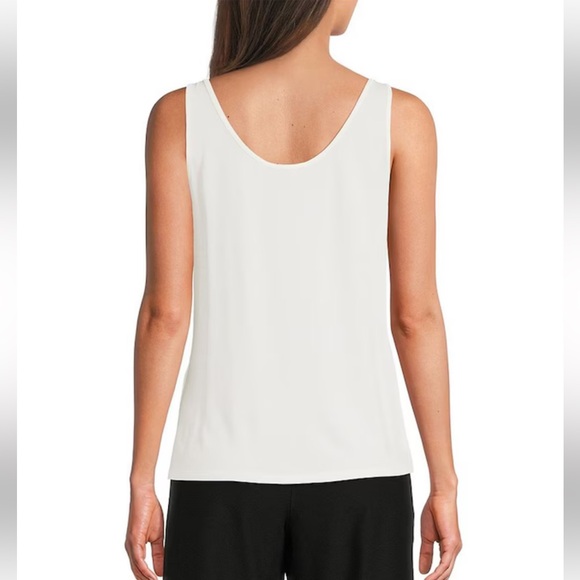 Eileen Fisher Stretch 100% Silk Tank in Ivory - Picture 2 of 9